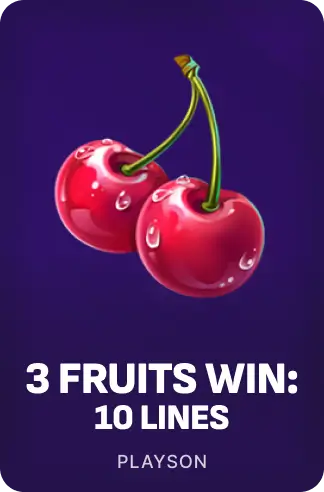 3 Fruits Win: 10 lines